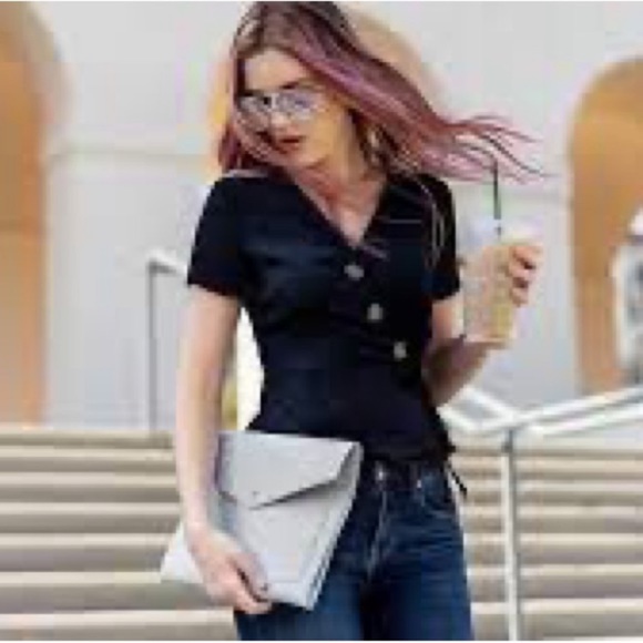 Portfolio Clutch NEW Glass Ladder & Co Megan Vegan Leather Light Gray - Picture 12 of 13